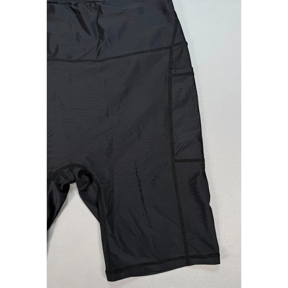 Gradual High Waisted Biker Shorts Women's Large Black Pockets Gym Yoga Shorts - Picture 4 of 6